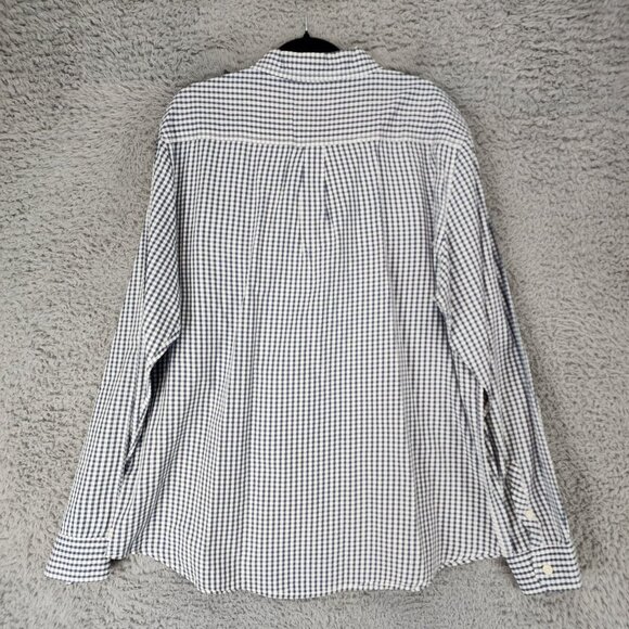 Warp And Weft Shirt Mens XXL Blue Checkered 100% Cotton Long Sleeve Button Down - Picture 8 of 9